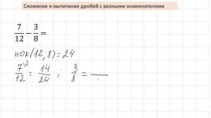 Сложение и вычитание дробей с разными знаменателями