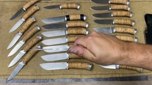 Ножи из стали К340 с берестяными рукоятками! Ножи по скидке !