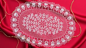 Овальная салфетка "Листопад". Часть 4