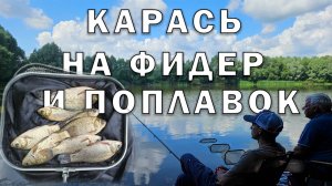 Карась на фидер и поплавок на пруду