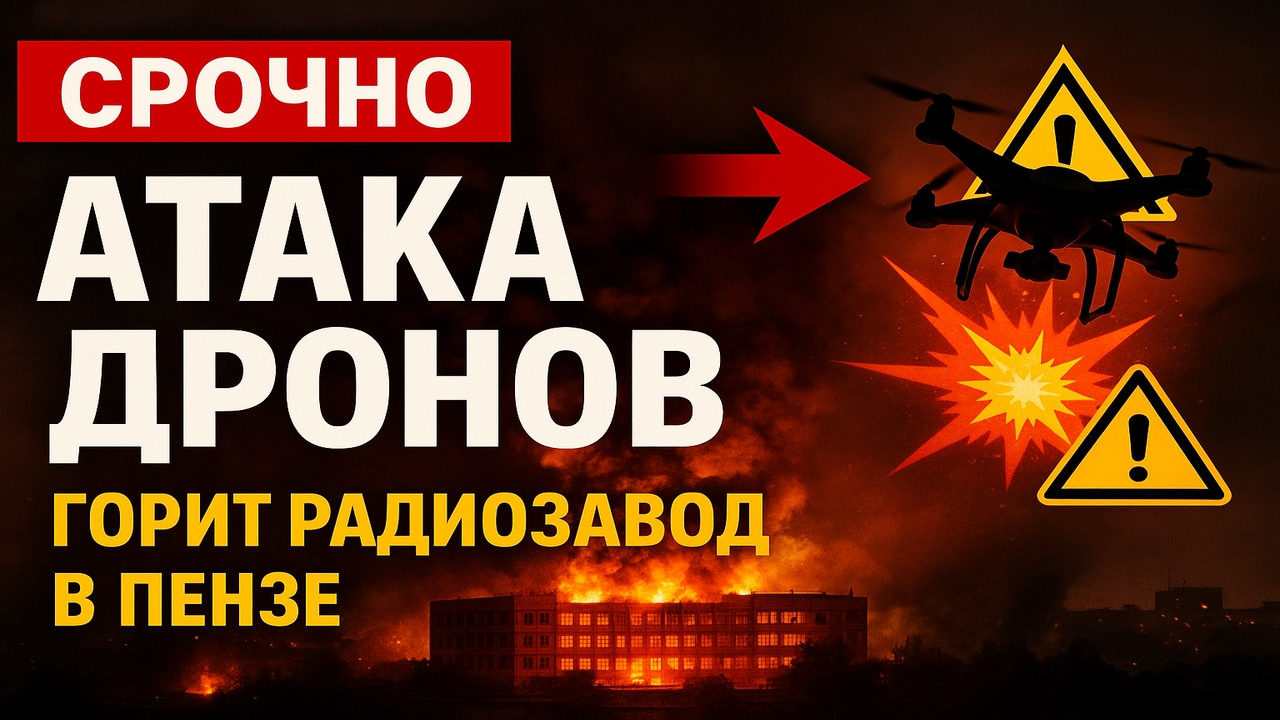 ⚡ Беспилотники атаковали Пензу — горит радиозавод | Первые кадры с места