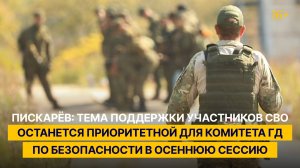 Пискарёв: тема поддержки участников СВО останется приоритетной для Комитета ГД по безопасности