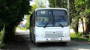 Автобус Алапаевска ПАЗ-320402-05 №О 680 КВ 774 маршрут 3 следует по улице Защиты