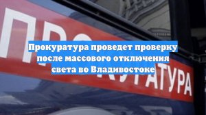 Прокуратура проведет проверку после массового отключения света во Владивостоке