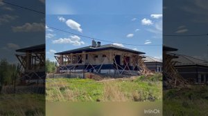Строительство одноэтажного дома в Москве 183 кв. м. с цокольным этажом, террасой 40 кв. м. и двумя г
