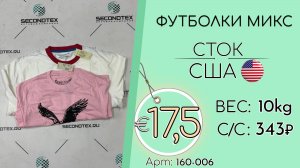 160-006 #2733 Футболки микс (с этикетками) Всесезон США