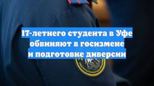 17-летнего студента в Уфе обвиняют в госизмене и подготовке диверсии
