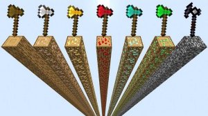 Какой топор быстрее в эксперименте в Minecraft?