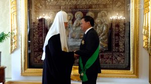 В Свято-Даниловом монастыре президента Лаоса принял патриарх Московский и всея Руси Кирилл