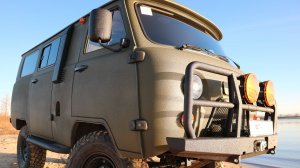 УАЗ-452 для охотхозяйства. Гермосалон и лебёдка для погрузки трофея