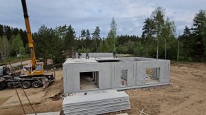 Сборка индивидуального дома из ЖБИ панелей от Umahouse, 3 дня за 2 минуты.