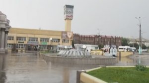 Чита - станция во время сильного дождя.