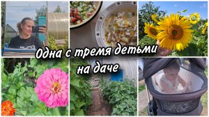 Одна с тремя детьми на даче🏡 Чем занимаемся и что готовлю из еды🍲