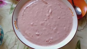 Десерт. Фруктовый коктейль и творожок.