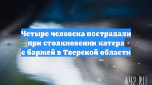 Четыре человека пострадали при столкновении катера с баржей в Тверской области