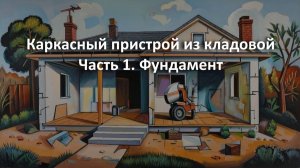 Каркасный пристрой к дому из кладовой. Часть 1. Фундамент.