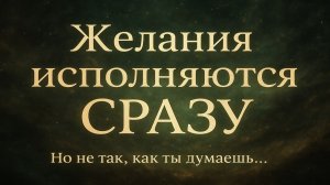 Почему желания исполняются мгновенно, даже если ты этого не замечаешь