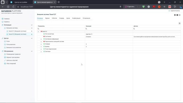 DATAREON Platform: Мониторинг средствами Platform