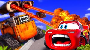 ТАЧКИ ПРОТИВ БОЛЬШОГО РОБОТА УОЛЛ-И, луч апокалипсиса BeamNG.drive