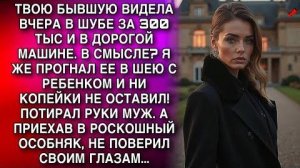 ТВОЮ БЫВШУЮ ВИДЕЛА В ШУБЕ ЗА 300 ТЫС И В ДОРОГОЙ МАШИНЕ. В СМЫСЛЕ. НО ЕДВА ОН ПО