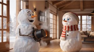 Выживший | Снеговик. #продолжение серии Снеговики в бане. Спор. #прикол, #юмор, #veo3