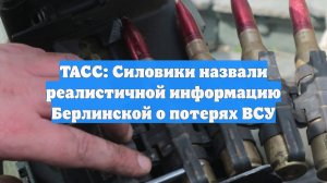 ТАСС: Силовики назвали реалистичной информацию Берлинской о потерях ВСУ