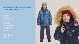 Видеообзор зимние костюмы с системой роста для мальчиков/Коллекция ЗИМА 25/26