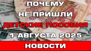 Почему не пришли детские пособия 1 августа 2025 Новости