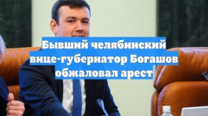 Бывший челябинский вице-губернатор Богашов обжаловал арест