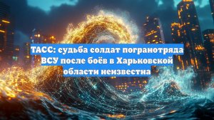 ТАСС: судьба солдат погранотряда ВСУ после боёв в Харьковской области неизвестна