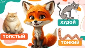 Видео для малышей. Толстый и тонкий. Запуск речи, учимся говорить. Лисенок ТВ