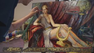 Процесс завершения картины "Муза Эвтерпа"