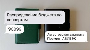 #10 Распределение бюджета по конвертам | Августовская зарплата + Премия