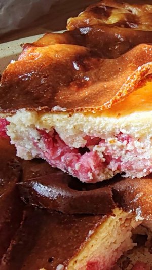 Летнее творожное суфле с красной смородиной #машатафье