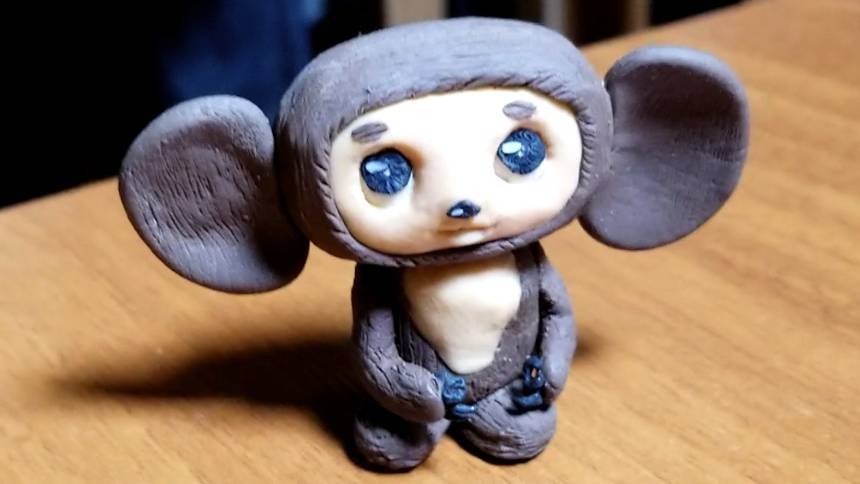 Как слепить Чебурашку. Лепка из полимерной глины. смотреть онлайн