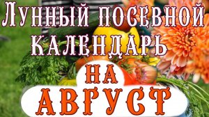 ЛУННЫЙ ПОСЕВНОЙ КАЛЕНДАРЬ ОГОРОДНИКА НА АВГУСТ 2025