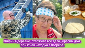 Жизнь в деревне: отложила все дела - красим дом. Приятная находка в погребе. На обед лаваш