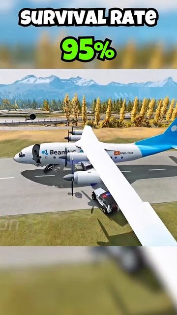 Chance of survival in airplane crashes beamngdrive shorts airplanecrashes