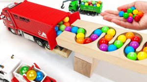 Гонка шариков волновой склон. Машинки для детей Мусоровоз Самосвал Скорая помощь Экскаватор Трактор