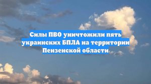 Силы ПВО уничтожили пять украинских БПЛА на территории Пензенской области