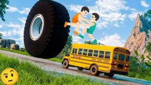 🛞Гигэнтские колеса VS машины🚀Подборка в бимке [BeamNG Drive]