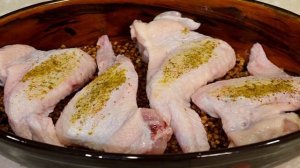Гречка в духовке с крылышками