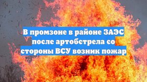В промзоне в районе ЗАЭС после артобстрела со стороны ВСУ возник пожар