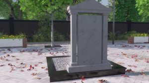 Мраморный памятник в виде стелы с двойным скосом