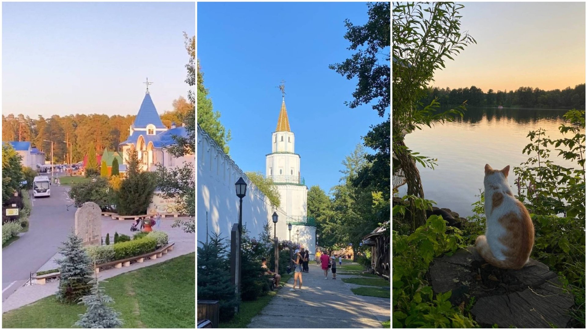 Раифский Богородицкий монастырь, смотровая площадка, закат на озере. 29 июля 2025 г. смотреть онлайн