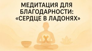 Медитация для благодарности "Сердце в ладонях". ГОВОРЯЩАЯ МЕДИТАЦИЯ.