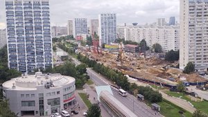 Панорамный обзор строительства будущей станции Строгино Рублёво-Архангельской линии