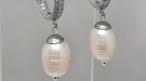 Серьги с натуральным жемчугом