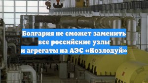 Болгария не сможет заменить все российские узлы и агрегаты на АЭС «Козлодуй»