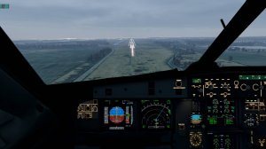 Посадка Airbas A321 в дождливом Петербурге